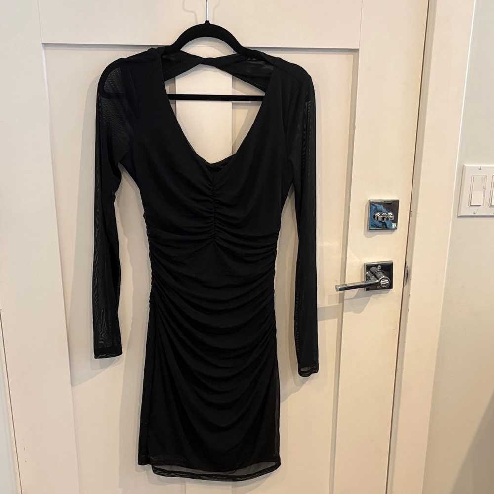 Elegant Black Ruched Dress